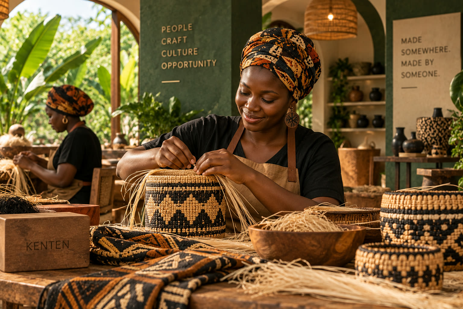 Kenten makers — artisans weaving by hand